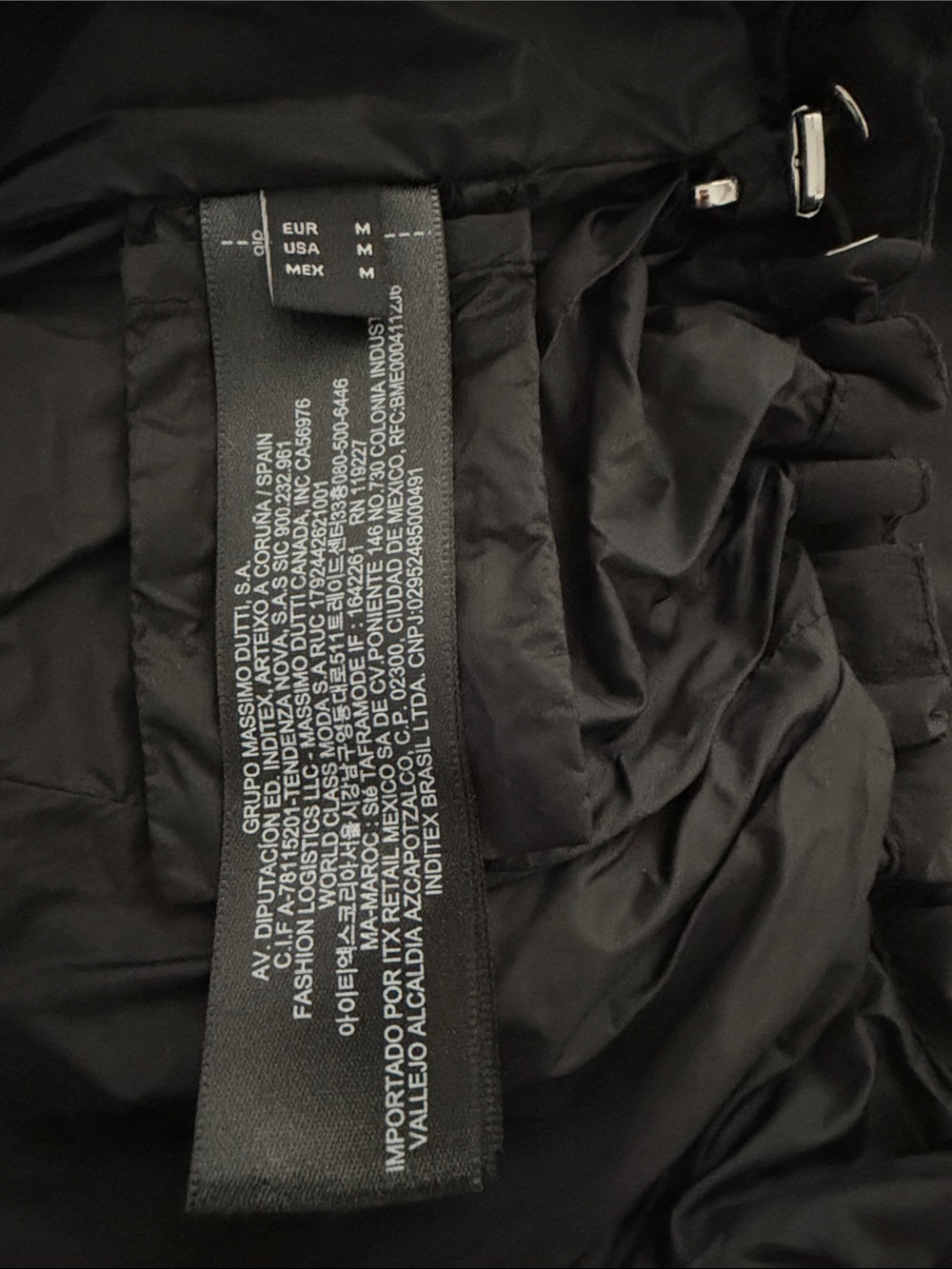 Massimo Dutti High Puff Neck Windbreaker Bomber Jacket Black M - Picture 7 of 8